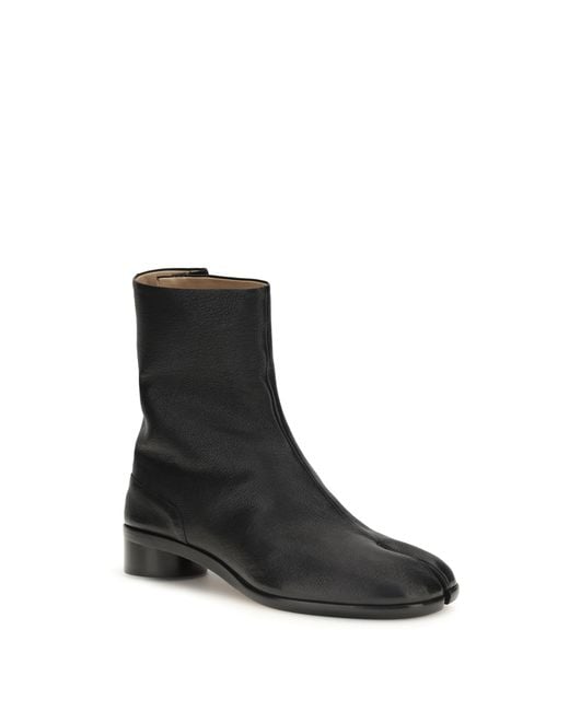 Maison Margiela Black Tabi Ankle Boots Calf Leather Bos Taurus for men