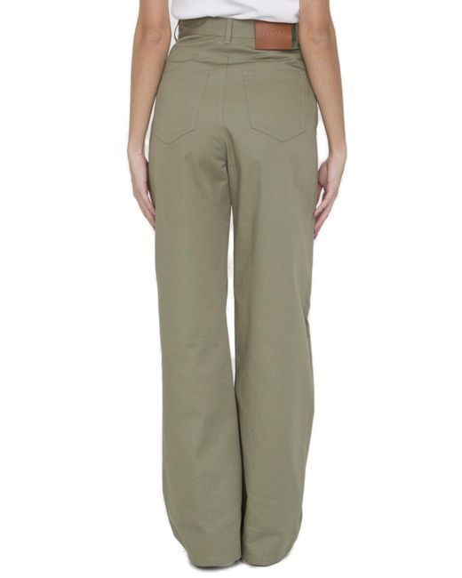 Loewe Green Logo Patch High-waisted Trousers