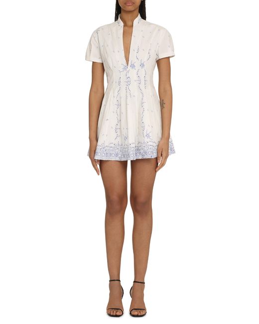 Philosophy Di Lorenzo Serafini White Poplin Mini Dress Cotton