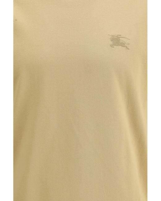 Burberry White T-Shirt With Check Trims Cotton T-Shirts for men