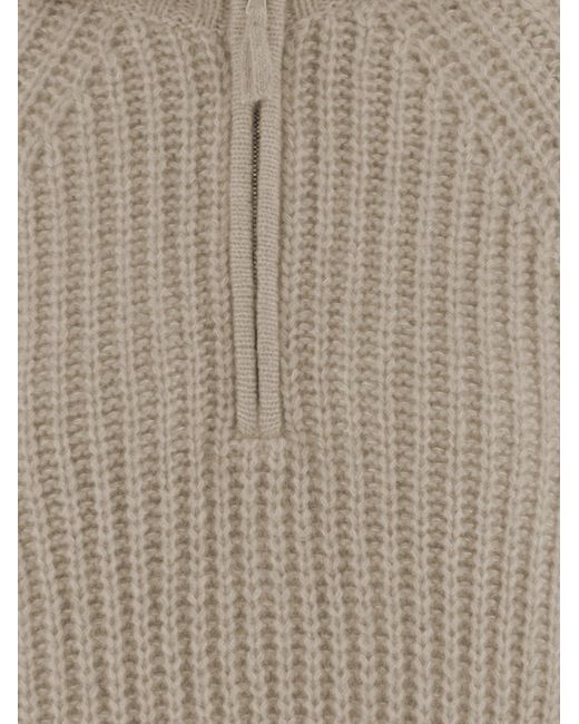 Allude Gray Sweater Cashmere And Silk
