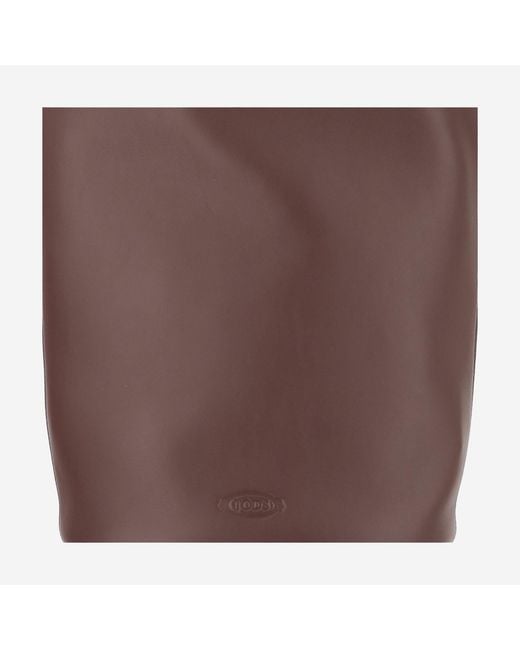 Tod's Brown Small Leather Bucket Bag Calfskin Handbags