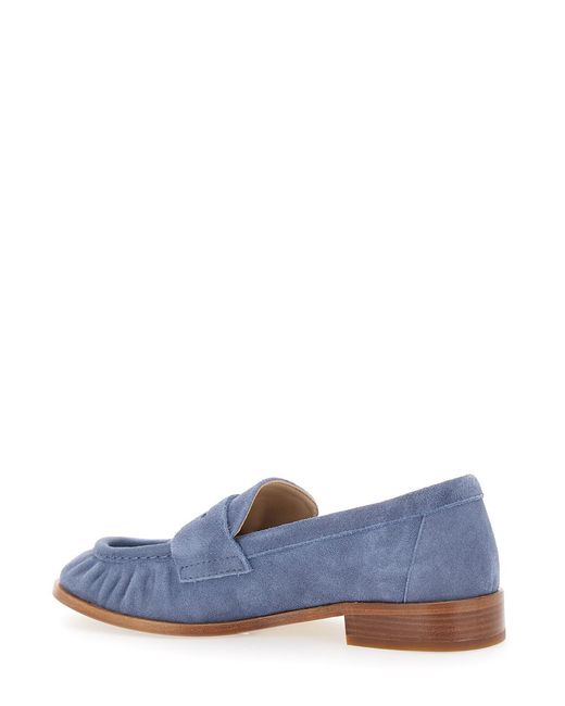 Strategia Blue Loafers With Rounded Toe
