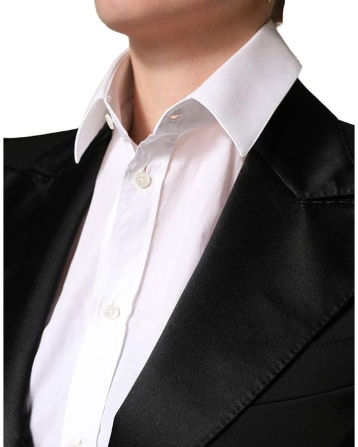 Dolce & Gabbana Black Wool Single Breasted Blazer Jacket Virgin Nylon Elastane Clothing