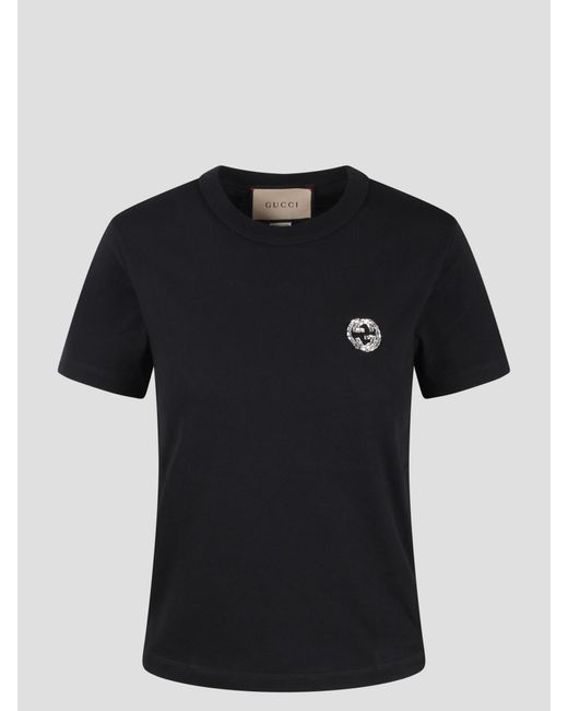 Gucci Black Branded Slim-fit Cotton-jersey T-shirt