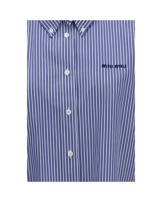 Miu Miu Blue Cotton Dress Shirt