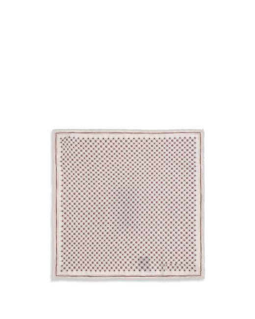 Brunello Cucinelli White Silk Pochette With Geometric Pattern Scarf for men