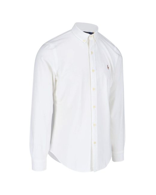 Polo Ralph Lauren White Oxford Logo Shirt for men