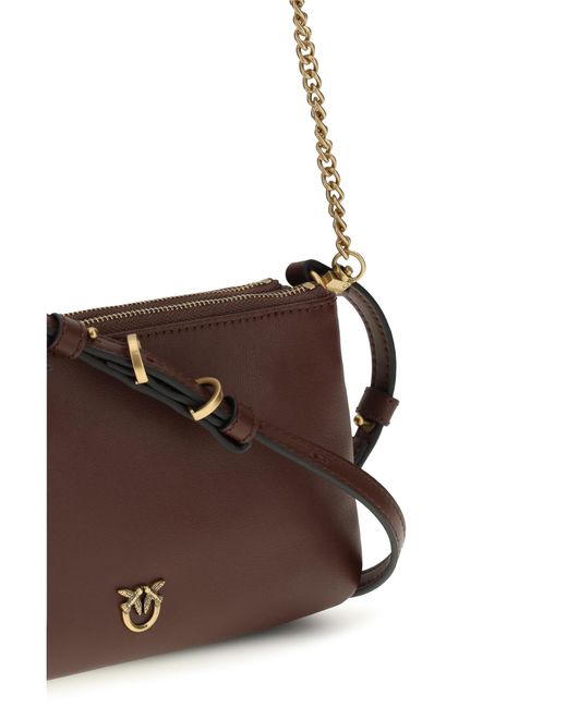 Pinko Brown Mini Double Shoulder Bag