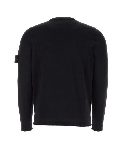 Stone Island Black Midnight Cotton Sweater for men
