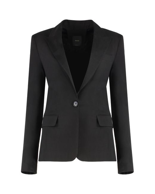 Pinko Black Linen Blazer Blazers