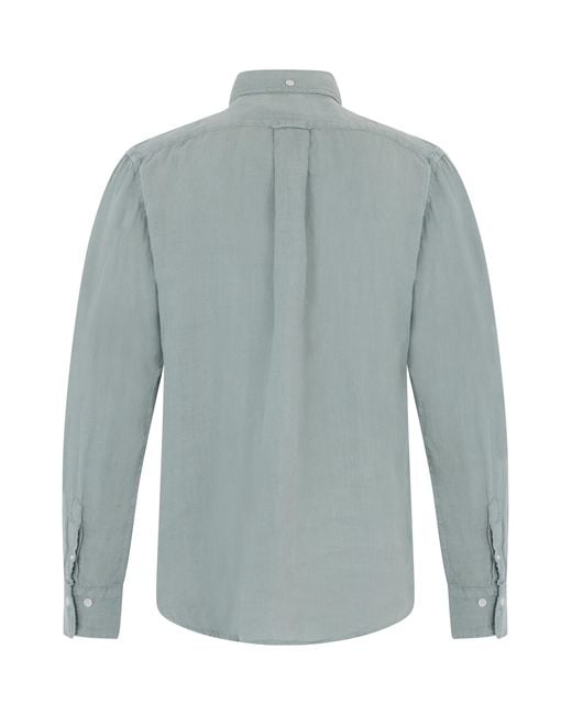 Gant Blue Long-Sleeve Linen Shirt for men