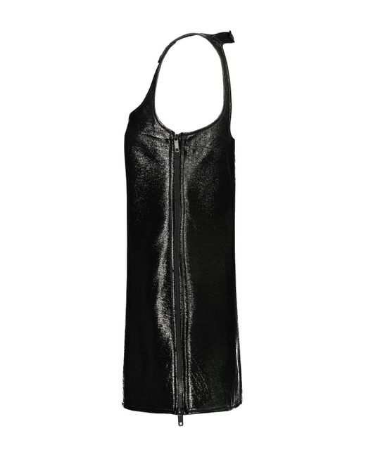 Courreges Black Trapeze Vinyl Reedition Dress Clothing