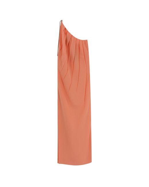 Max Mara White Pontida Long Dress With Metal Detail