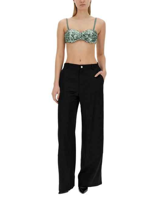 Moschino Black Sequined Cropped Top Polyester Tops