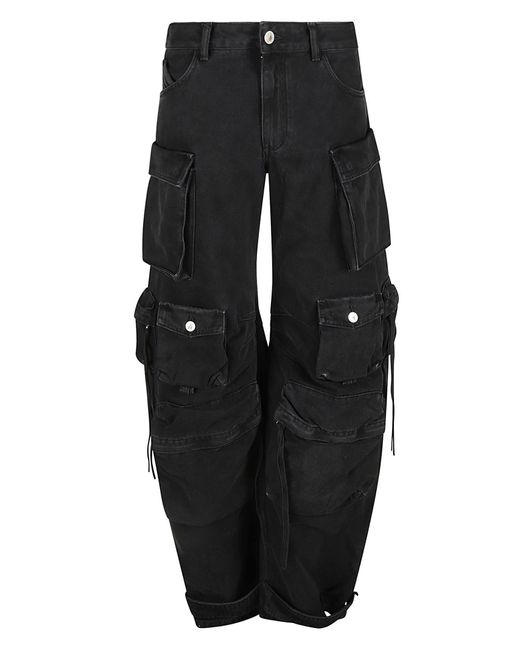 The Attico Fern Long Cargo Pants in Black Lyst