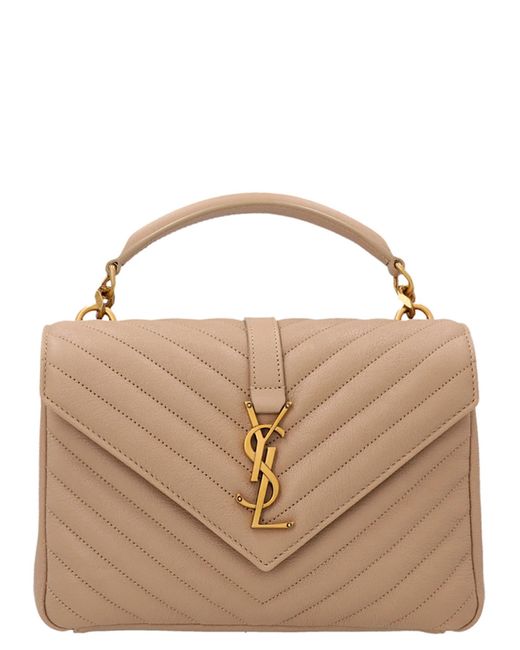 Saint Laurent Brown 'College' Midi Crossbody Bag