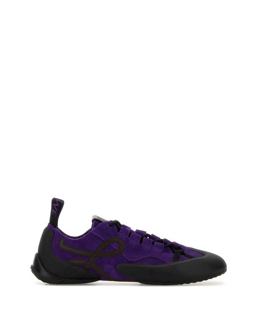 Loewe Purple Suede Grip Sneakers