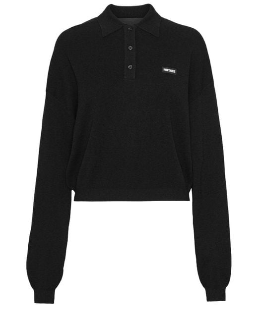 ROTATE BIRGER CHRISTENSEN Black Polo With Logo Modal Shirts