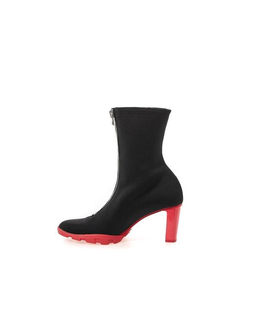 McQueen Black Neoprene Ankle Boots