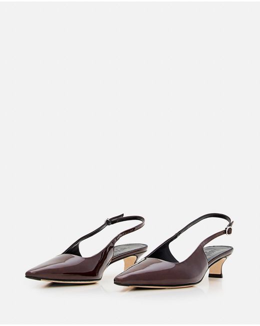 Aeyde Brown 35Mm Catrina Patent Calf Leather Slingback