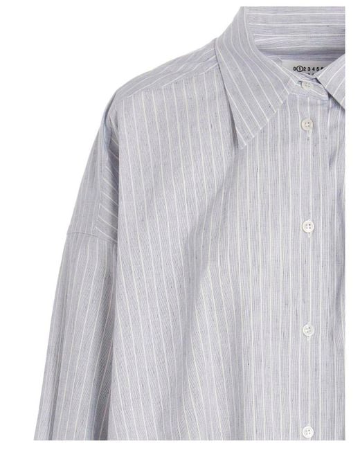 Maison Margiela White Striped Long-Sleeved Shirt
