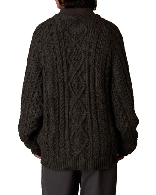 Fear Of God Black Essentials Cable Knit Sweater Clothing Knitwear for men