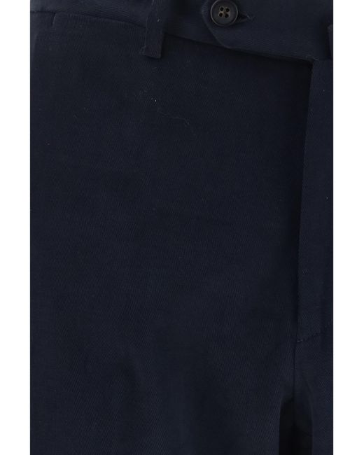 Germano Blue Tailored Corduroy Pants Cotton; Elastane for men