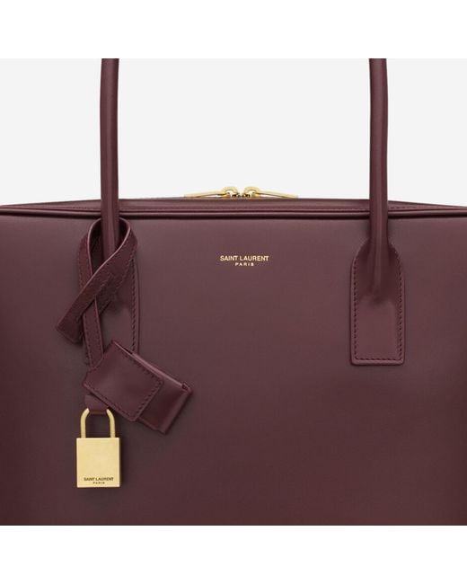Saint Laurent Purple Sac De Jour Leather Trunk Bag Shoulder