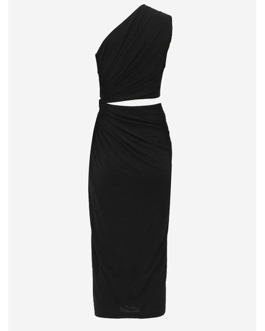 Bottega Veneta Black Crepe-Effect Viscose Jersey Dress