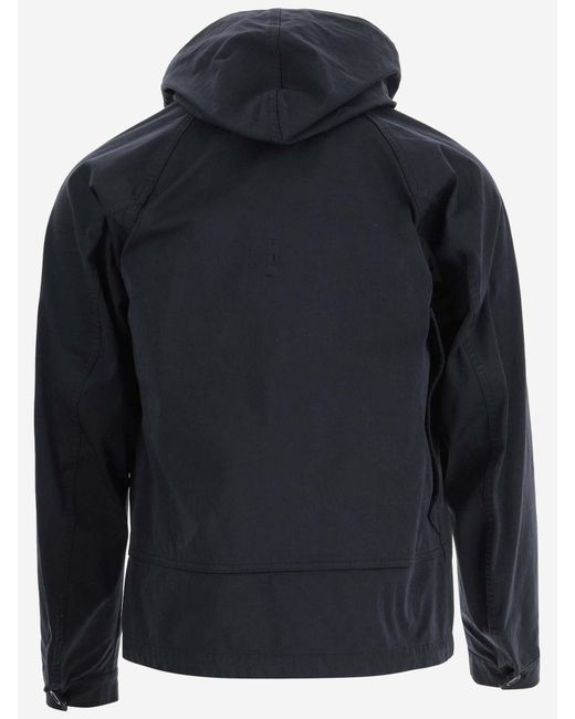 C P Company Black Nylon Jacket With Hood for men