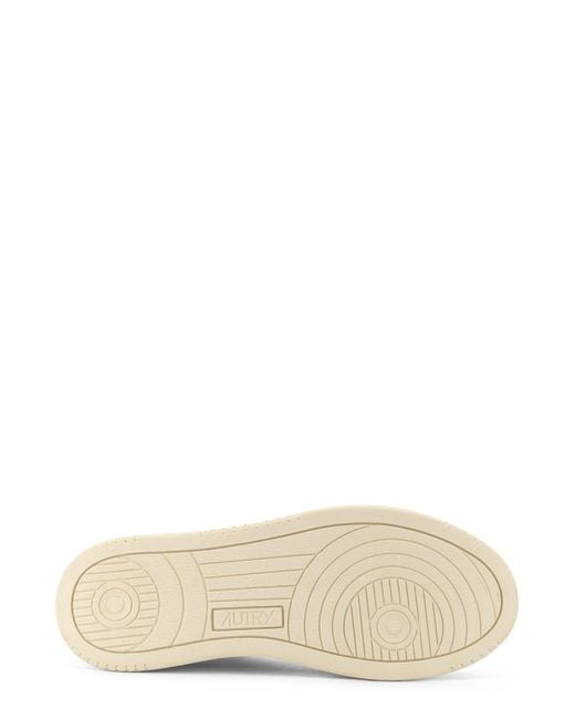 Autry White Medalist Low Leather Low-Top Sneakers With Suede Inserts