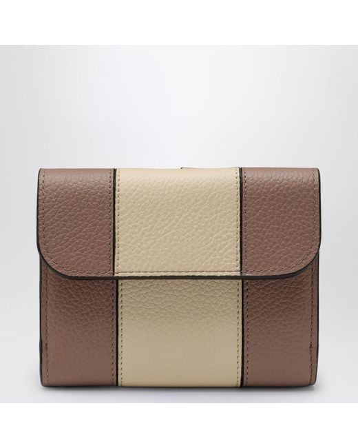 Chloé Brown Mini Trifold Leather Wallet