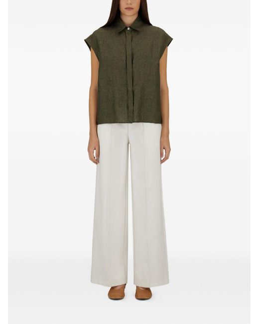 Herno Green Shirt Linen