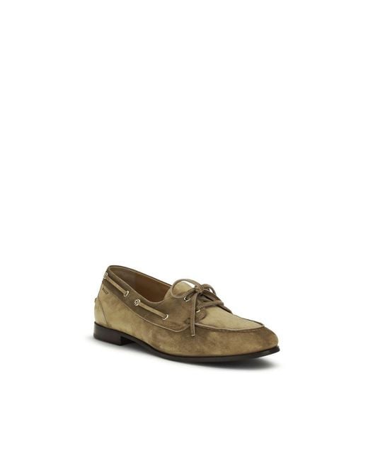 Bally Green Beige Buffalo Leather Slip for men