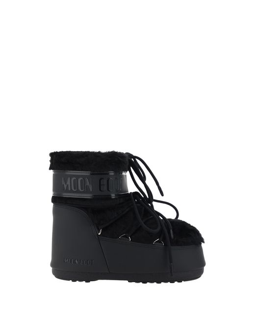 Moon Boot Black Icon Low Faux Fur Boots Upper: Modacrylic