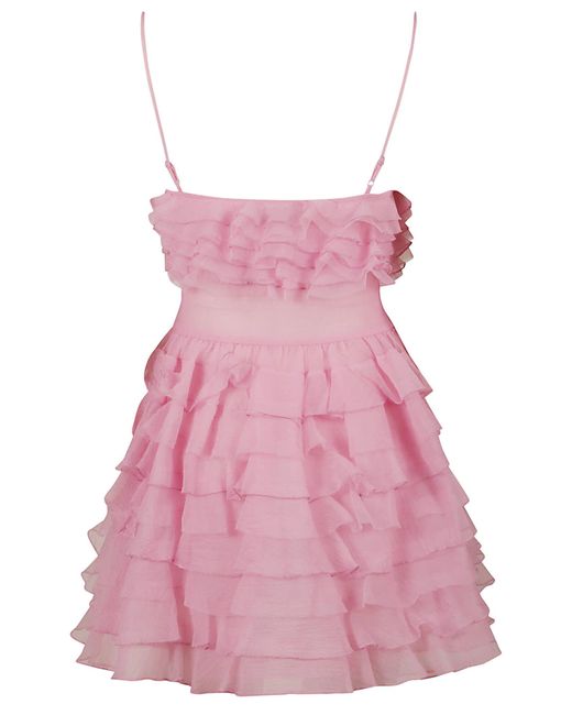 Staud Pink Floran Mini Dress