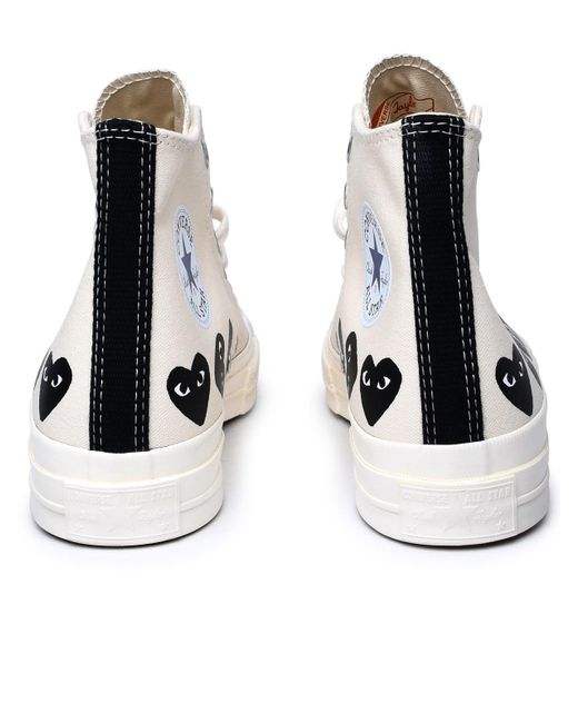 COMME DES GARÇONS PLAY White Ivory Fabric Sneakers