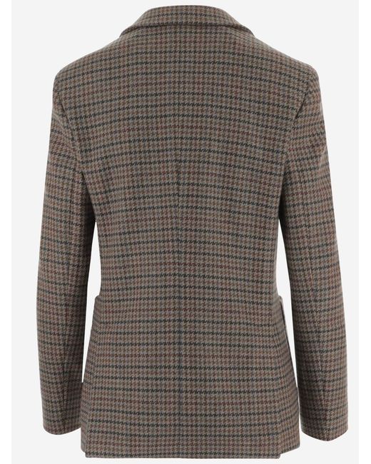 Lardini Gray Cashmere Houndstooth Jacket