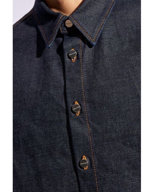 Ferragamo Blue Denim Shirt, for men