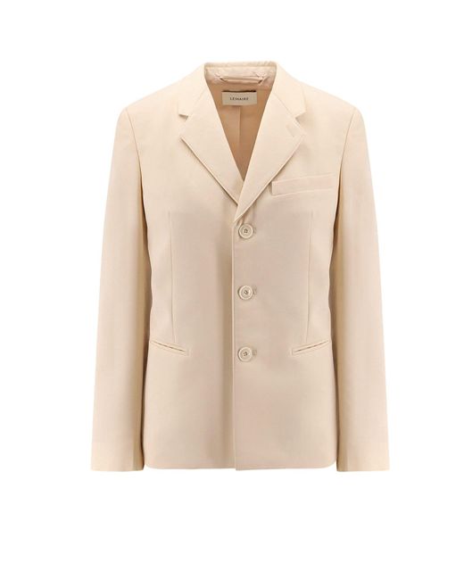 Lemaire Natural Single-Breasted Wool And Viscose Blazer