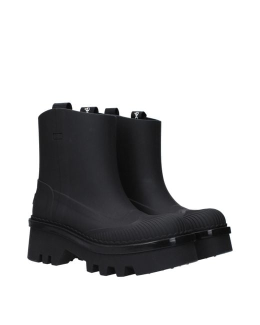 Chloé Black Cotton Ankle Boots