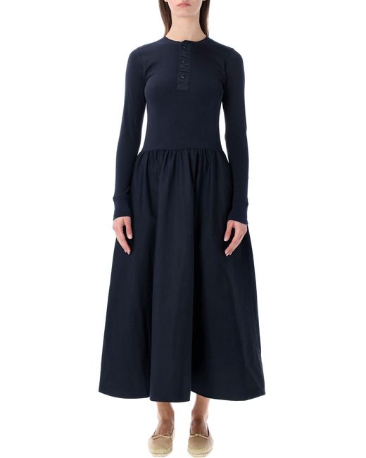 Polo Ralph Lauren Blue Cotton Henley Long Dress