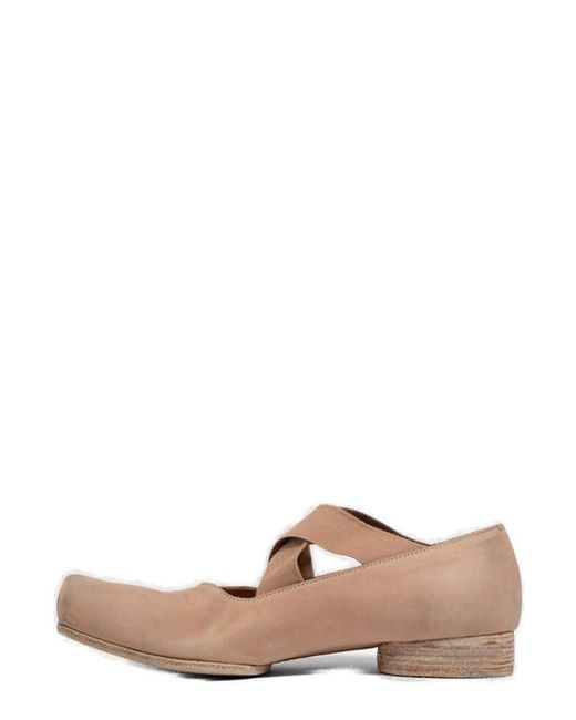 Uma Wang Pink Cross-strapped Ballet Shoes