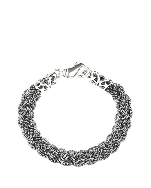 Emanuele Bicocchi Metallic 925 Flat Braided Bracelet for men