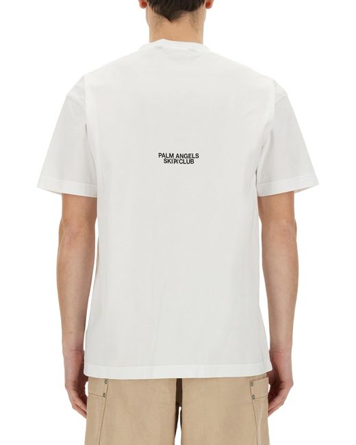 Palm Angels White Palm Ski Club T-Shirt for men