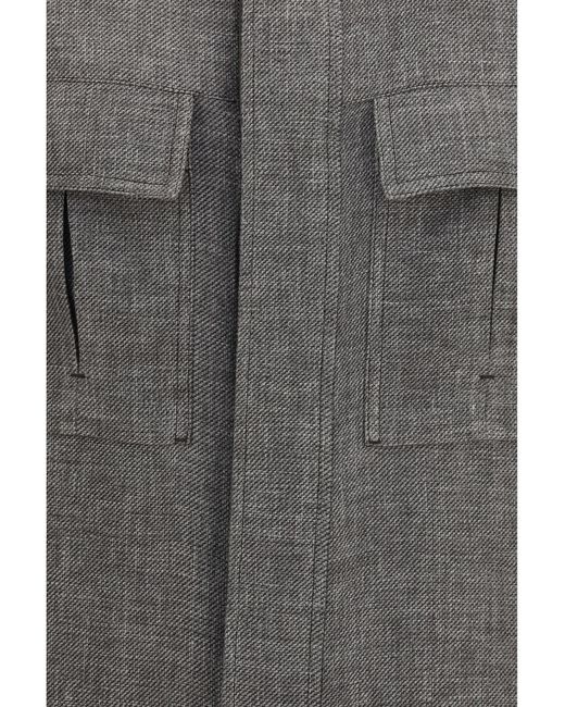Zegna Gray High-Collar Shirt Jacket for men