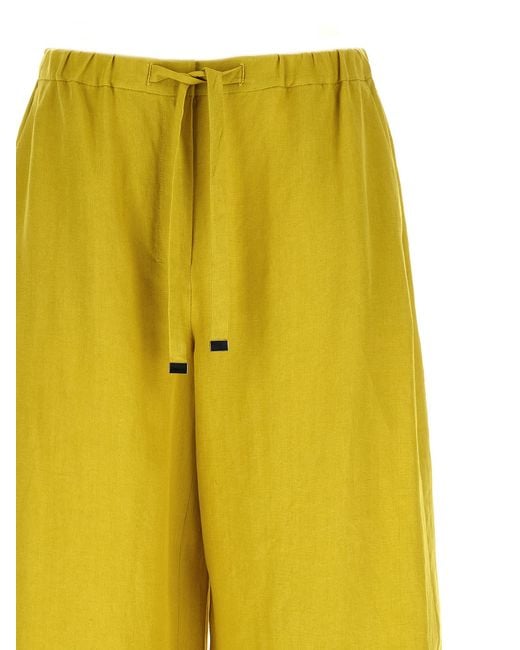 Max Mara Yellow Linen Casual Pants