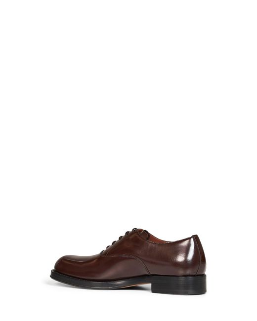 Dries Van Noten Brown Dark Brushed Leather Derby Shoes for men