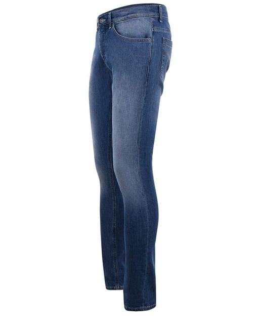 Dondup Blue Straight-Leg Skinny-Cut Jeans for men